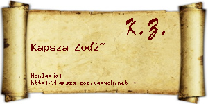 Kapsza Zoé névjegykártya